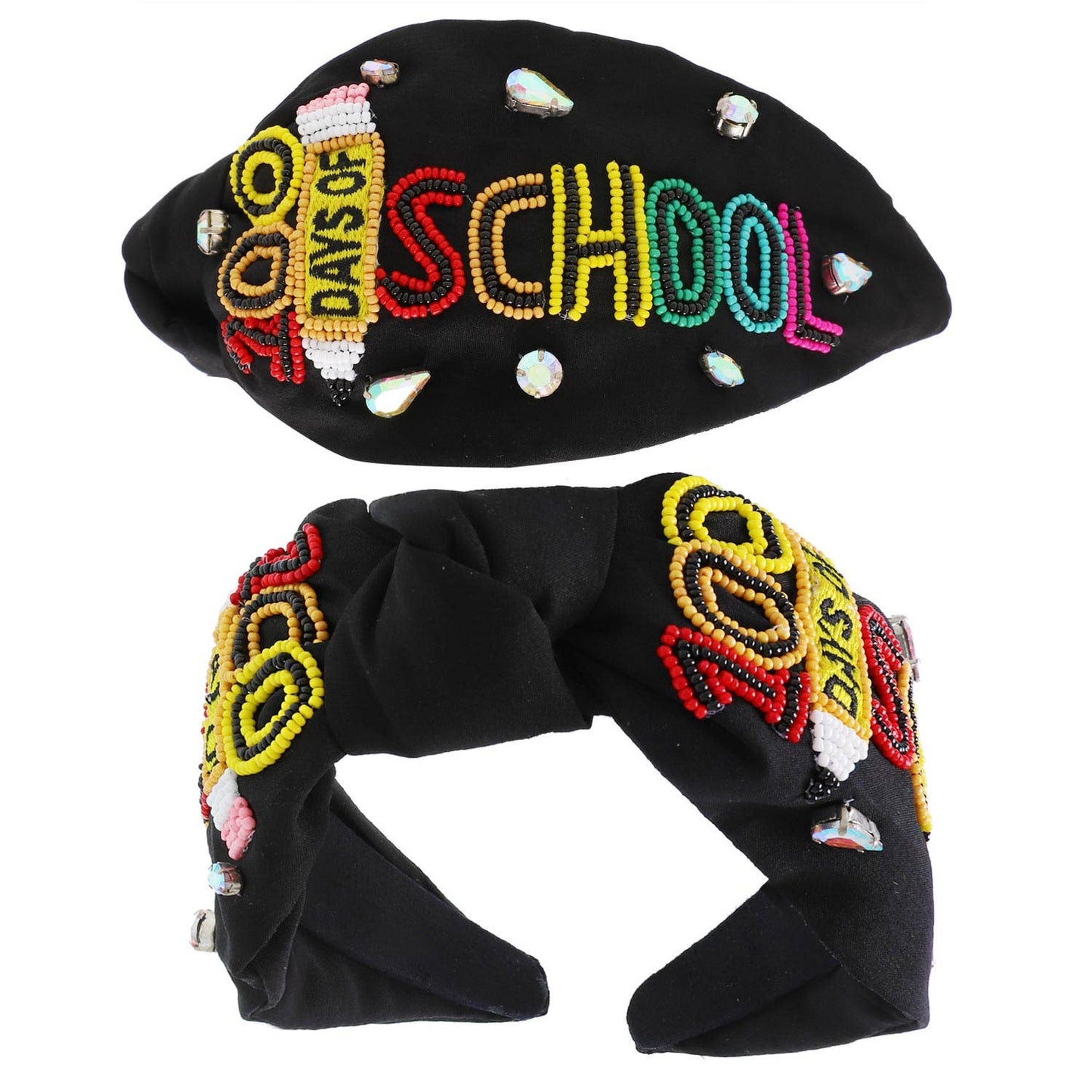 100 Days of School Knotted Headband: Black