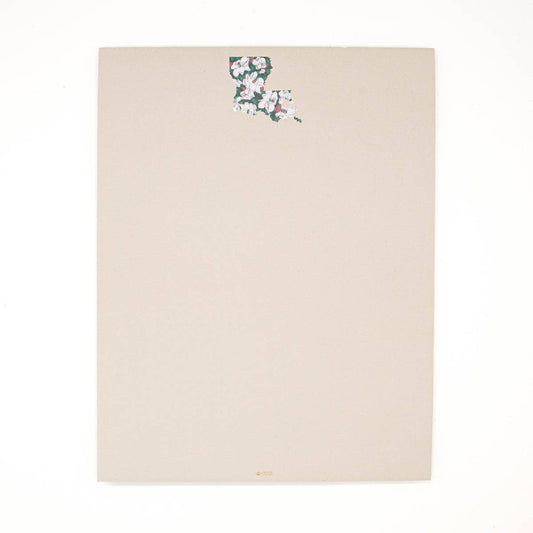 Louisiana Magnolia Notepad   Cream/White/Green   8.5x11