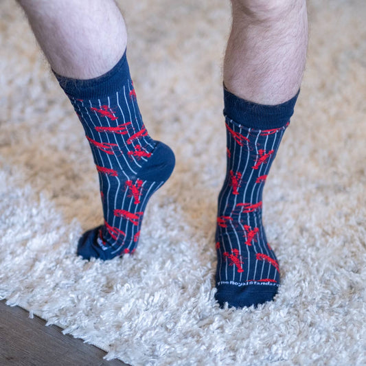 Men's Let's Get Cray Socks    Navy/Red/White   One Size