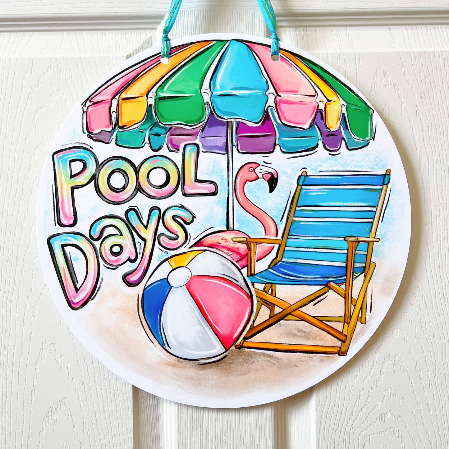 Pool Days Door Hanger- New Orleans Summer Fun Outdoor Decor