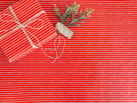 Red Striped Wrapping Paper - Single Roll