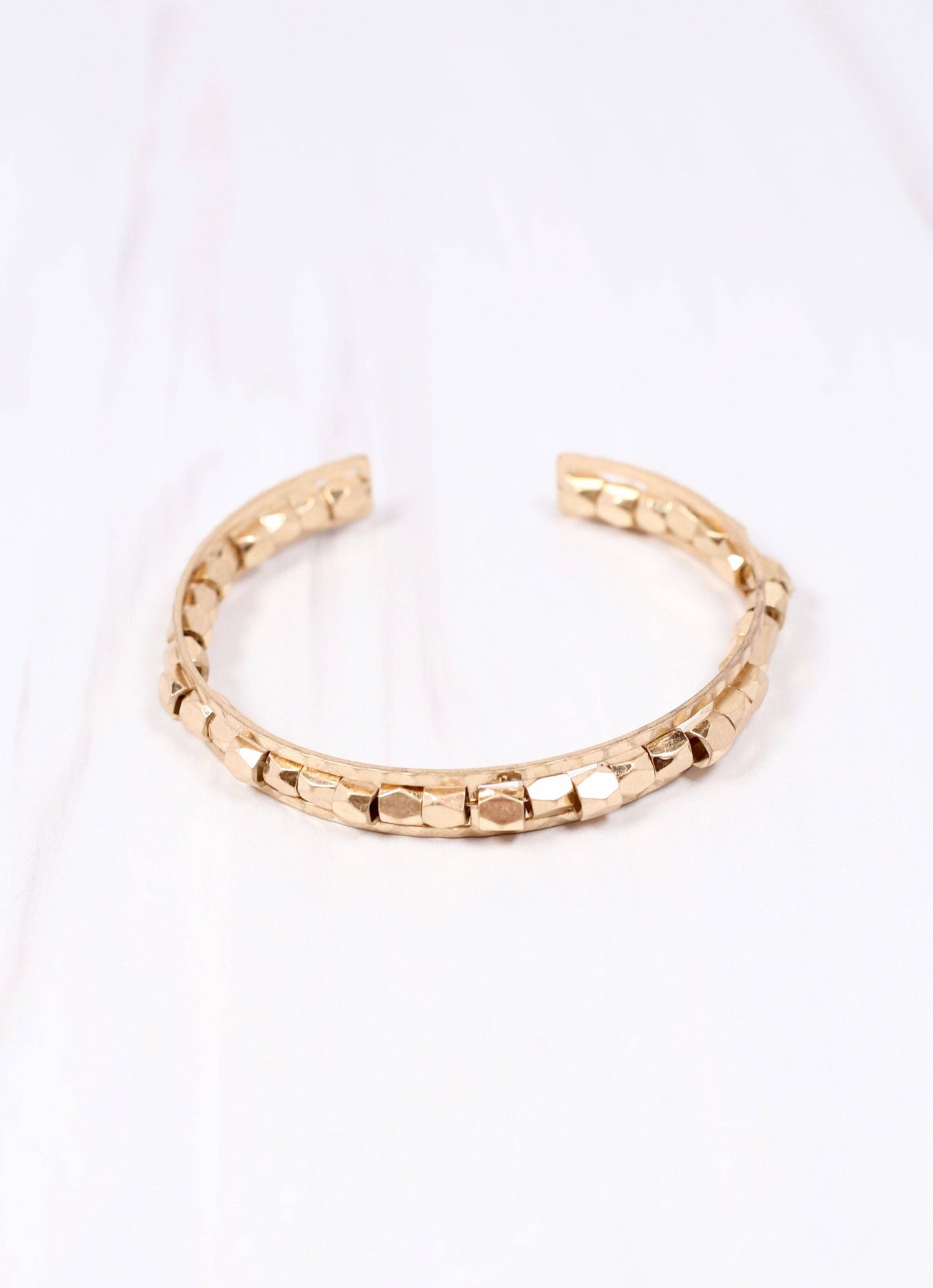 Morton Metal Beaded Cuff Bracelet GOLD