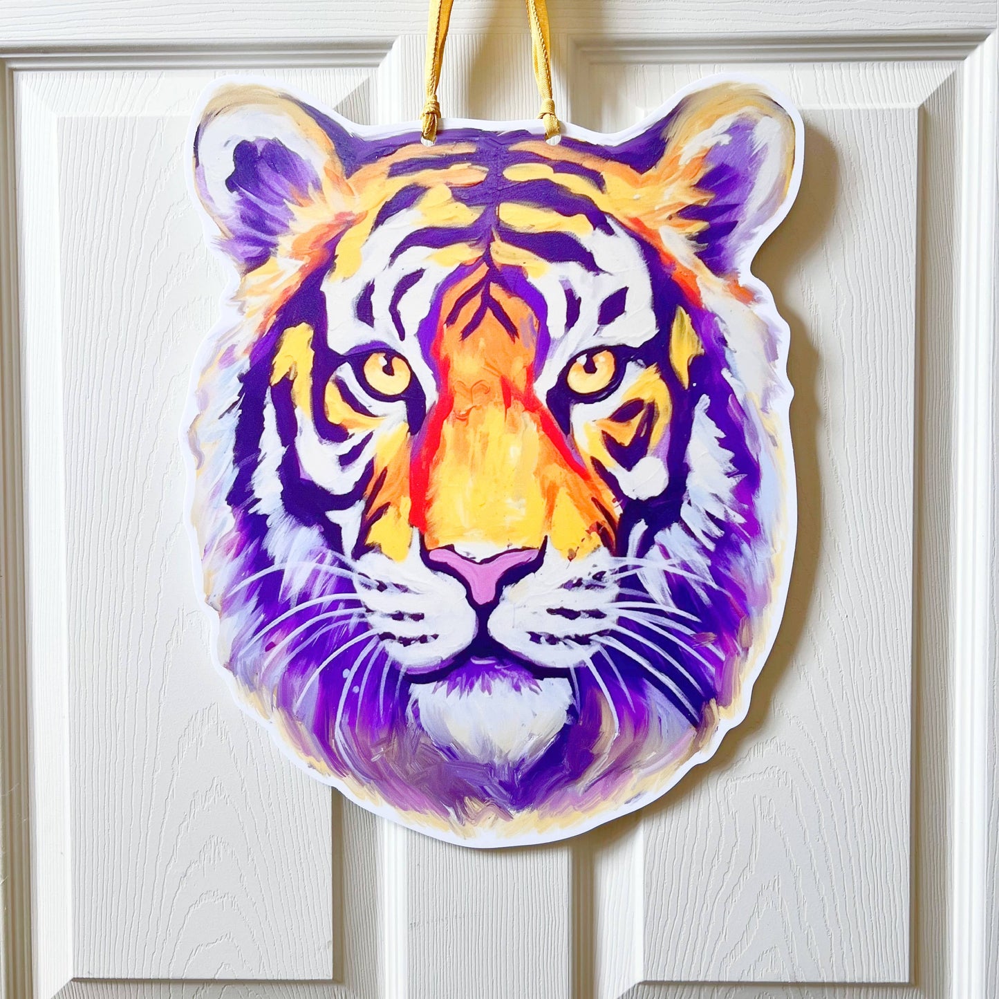 LSU Tiger Head Door Hanger-Louisiana Football Outdoor Decor