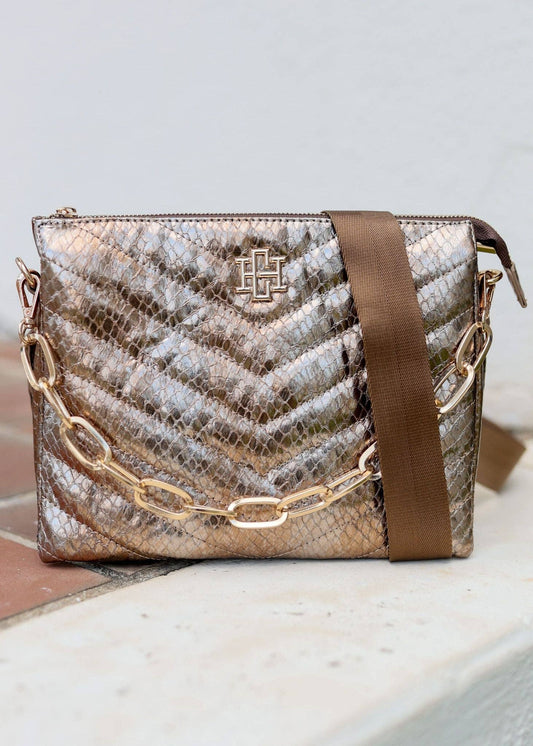 Ariana Quilted Crossbody METALLIC BRONZE