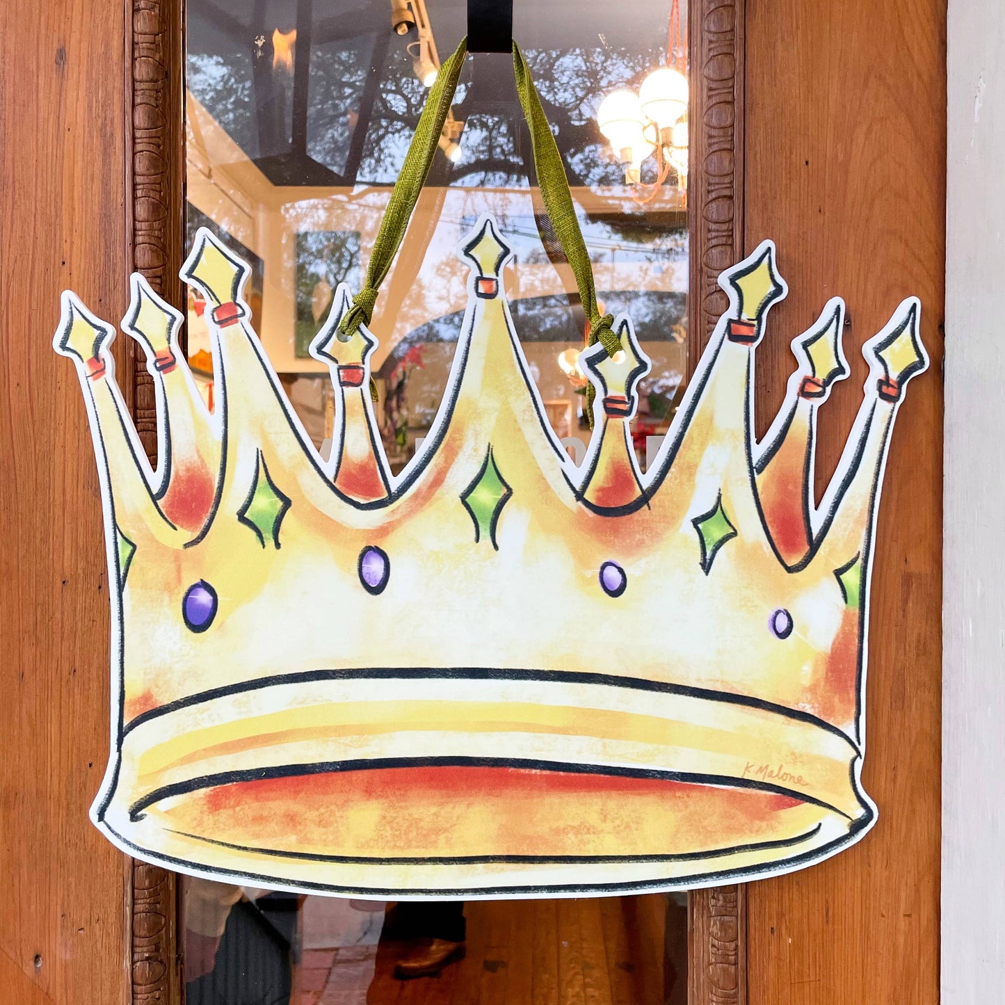 Crown Door Hanger - Mardi Gras Outdoor Decor New Orleans