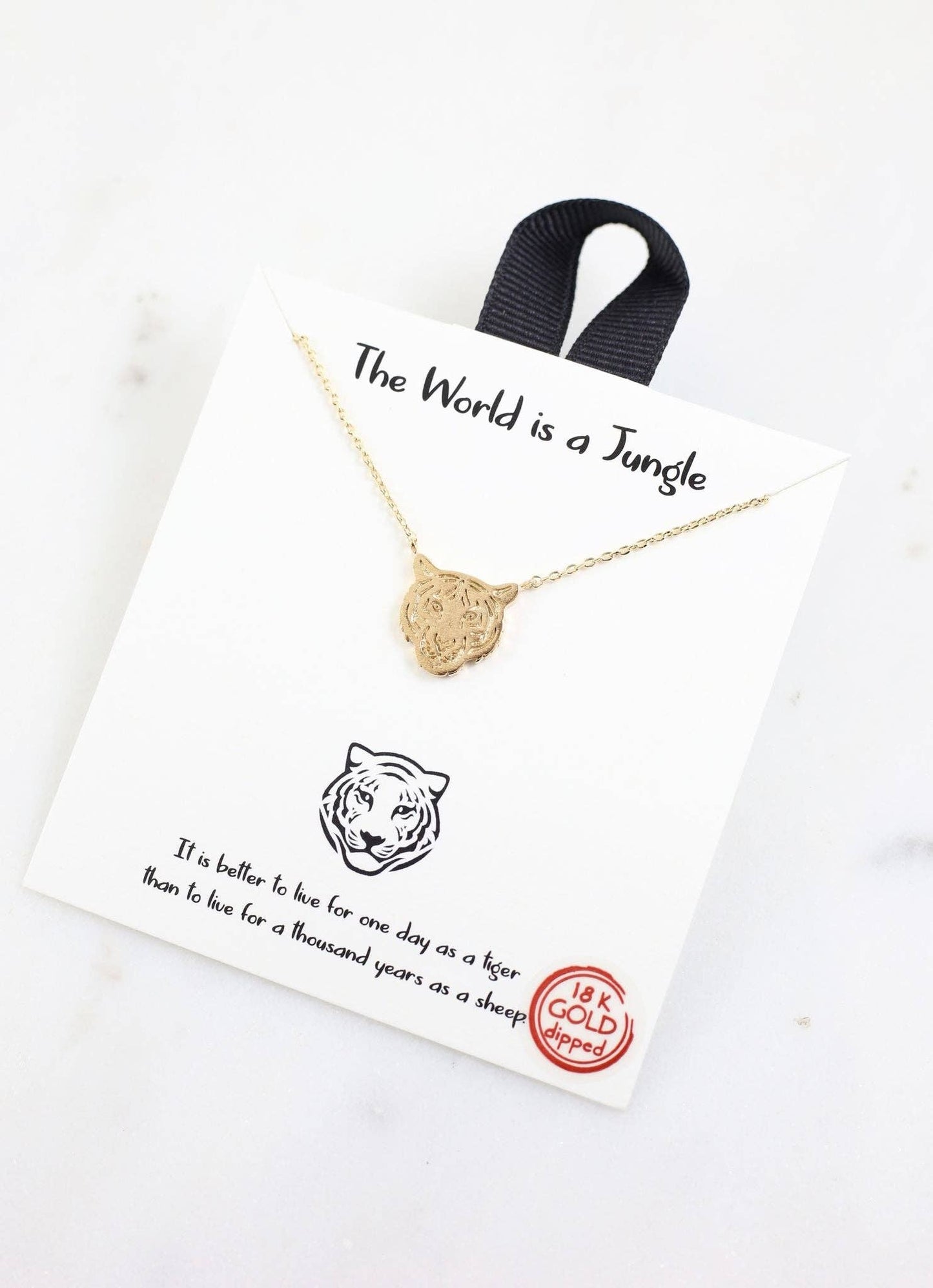 The World is a Jungle Tiger Necklace GOLD