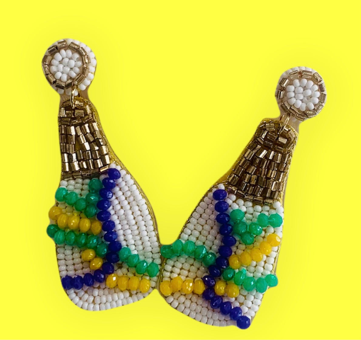 Mardi Gras Champagne Earrings