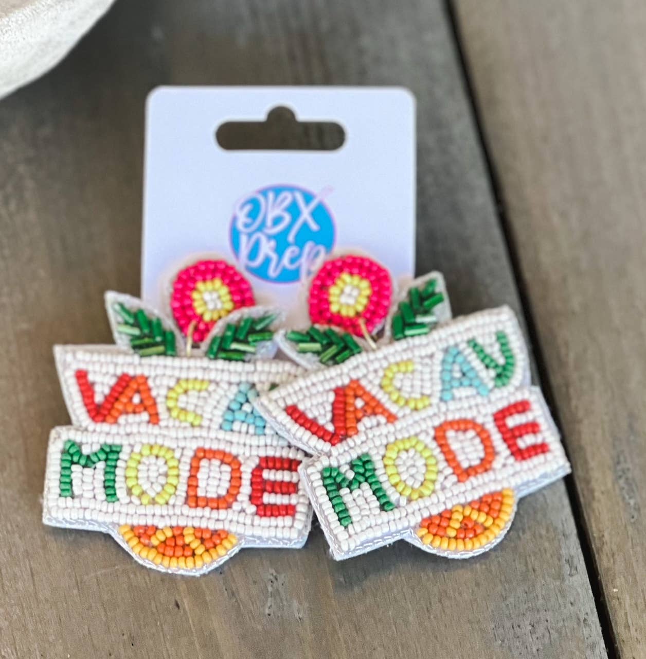 Vacay Mode Pineapple Seed Beaded Earrings