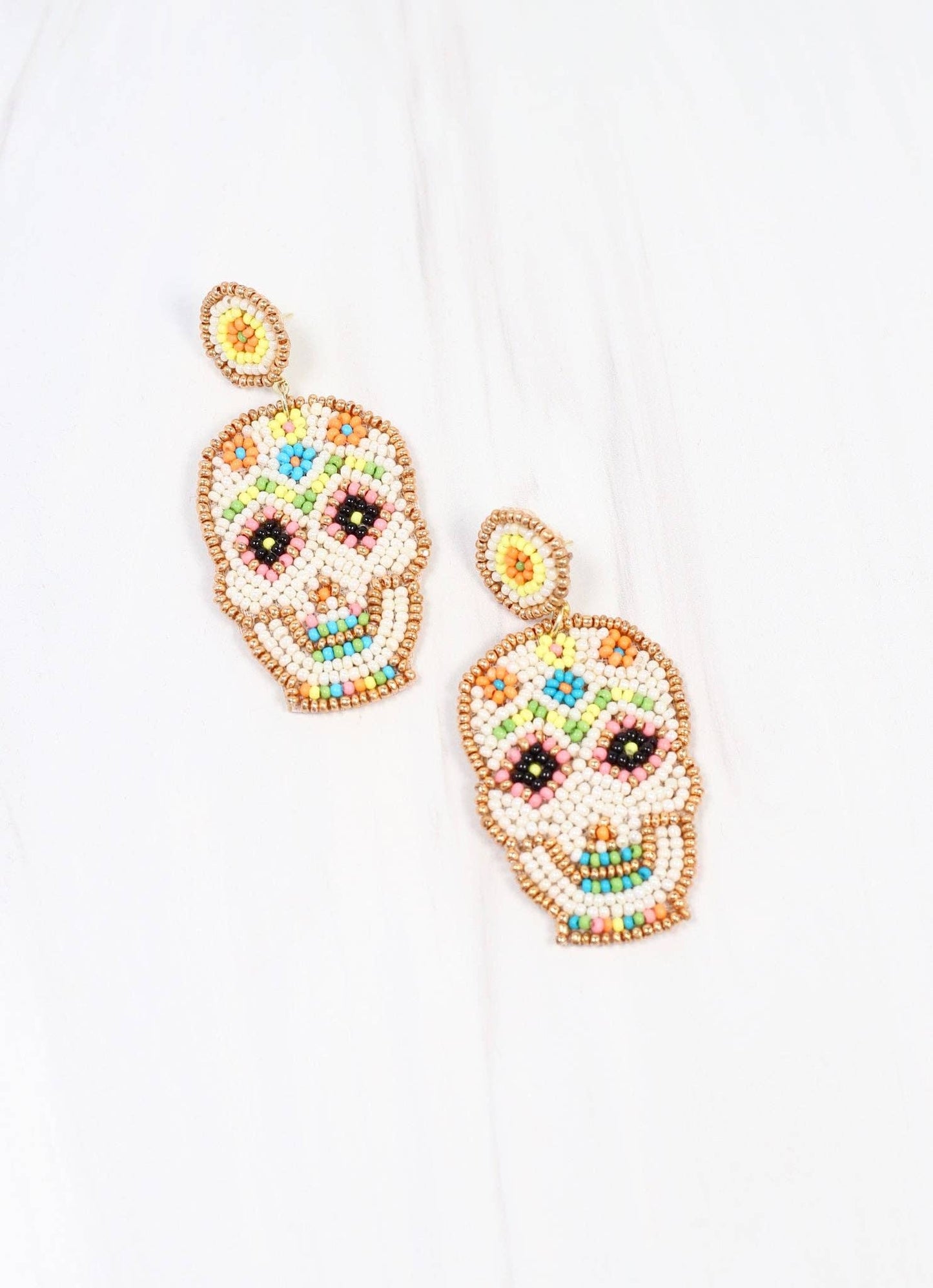 Puebla Skull Beaded Earring MULTI