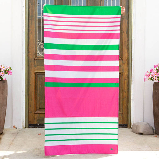 Landry Beach Towel   Hot Pink/Kelly   34x70