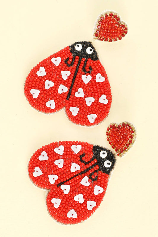 Love Bug Valentines Day Jeweled Earrings