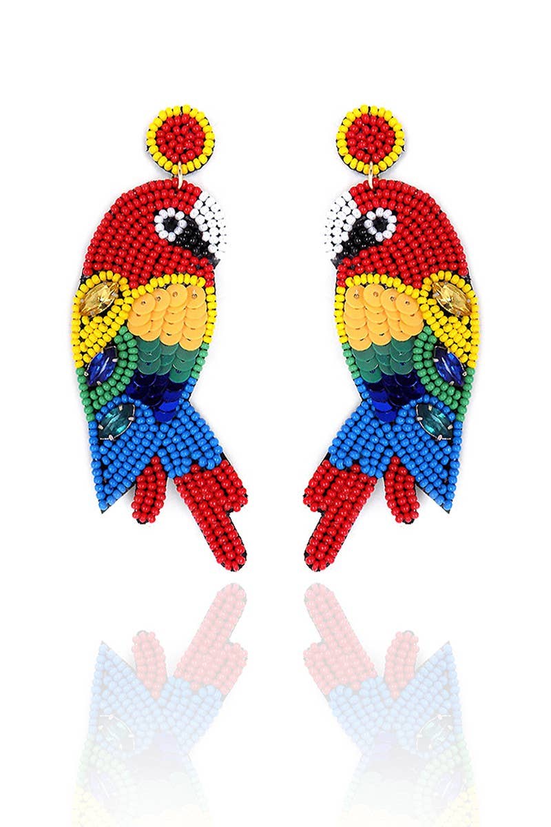 Parrot Bird Multi Colored Earrings