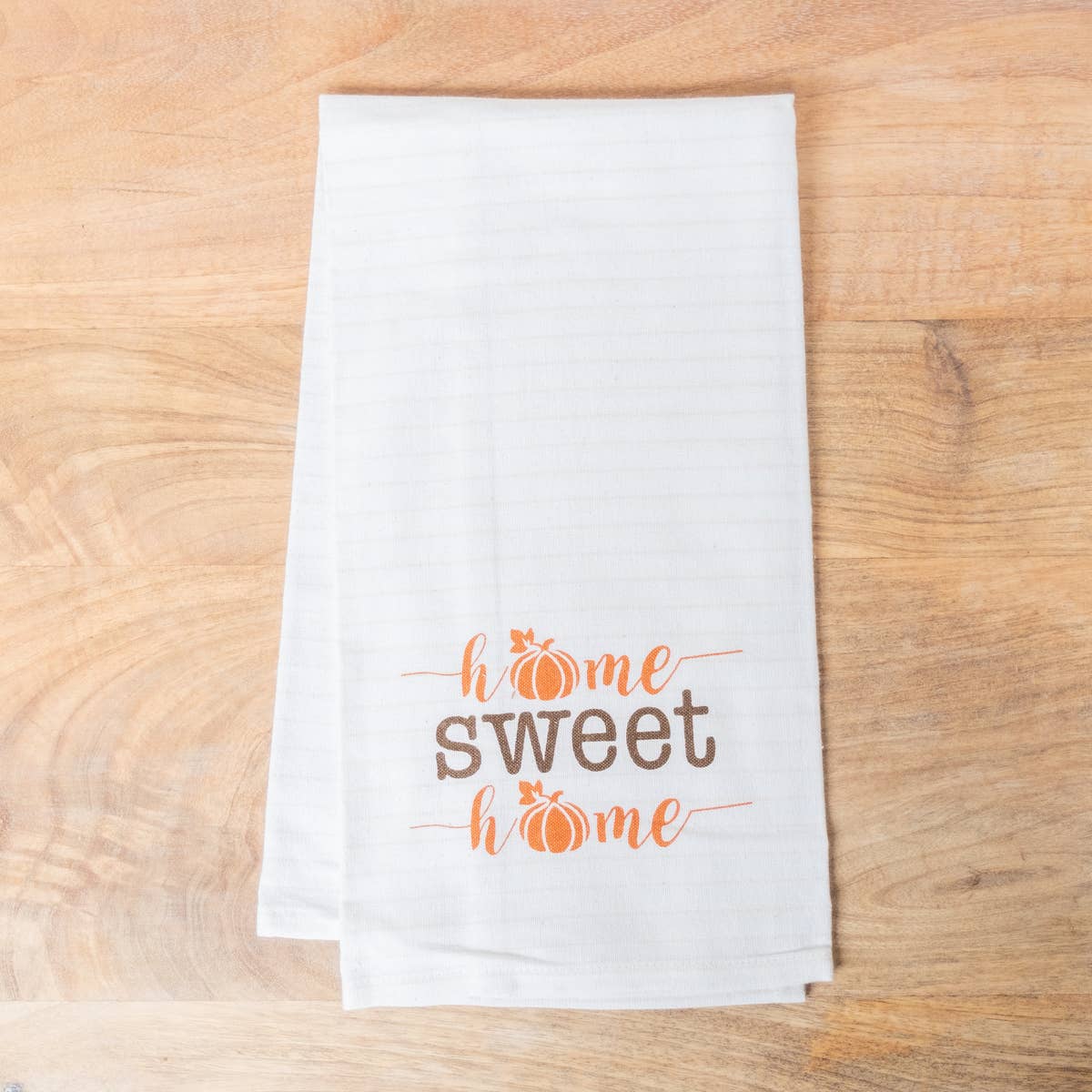 Home Sweet Pumpkin Pinstripe Hand Towel White/Natural