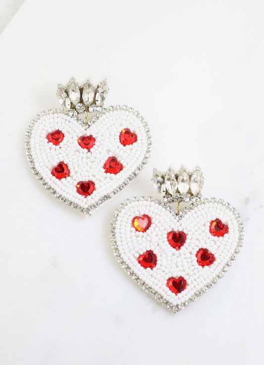 Queen of Hearts Earring WHITE