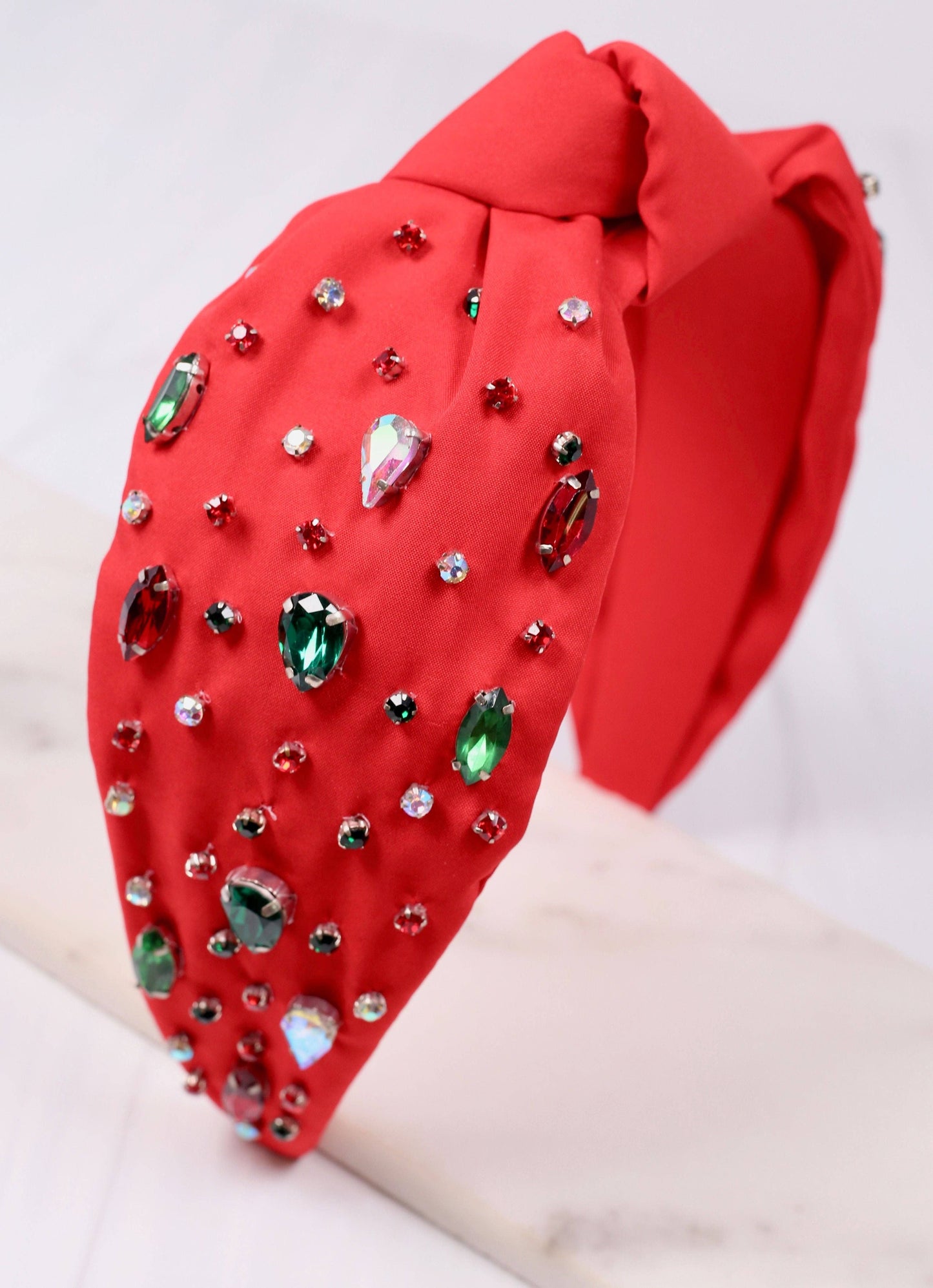 Jovie Jeweled Headband RED