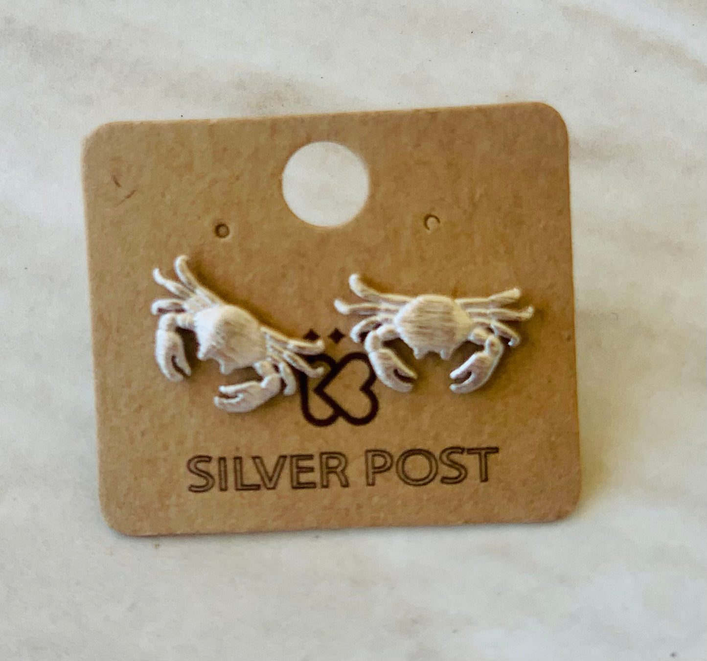 Silver Crab Stud Earrings