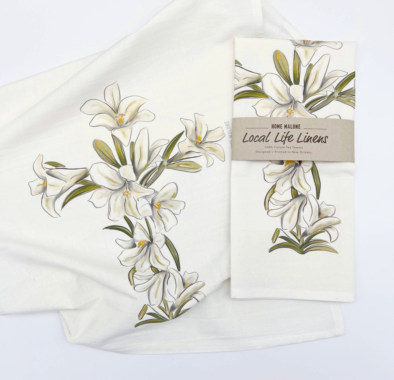 Easter Lily Cross Kitchen Tea Towel