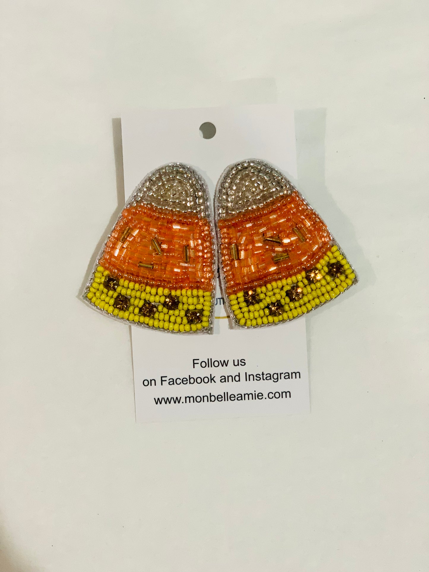 Beaded Candy Corn Stud Earrings - MBA Exclusive