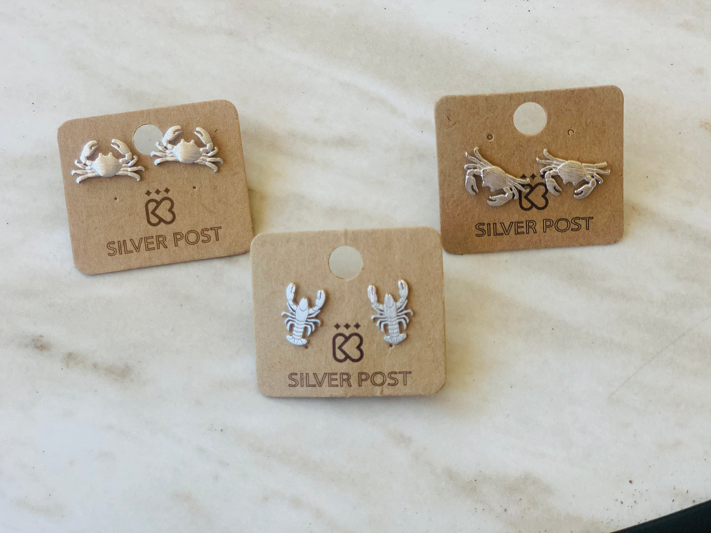 Silver Crab Stud Earrings