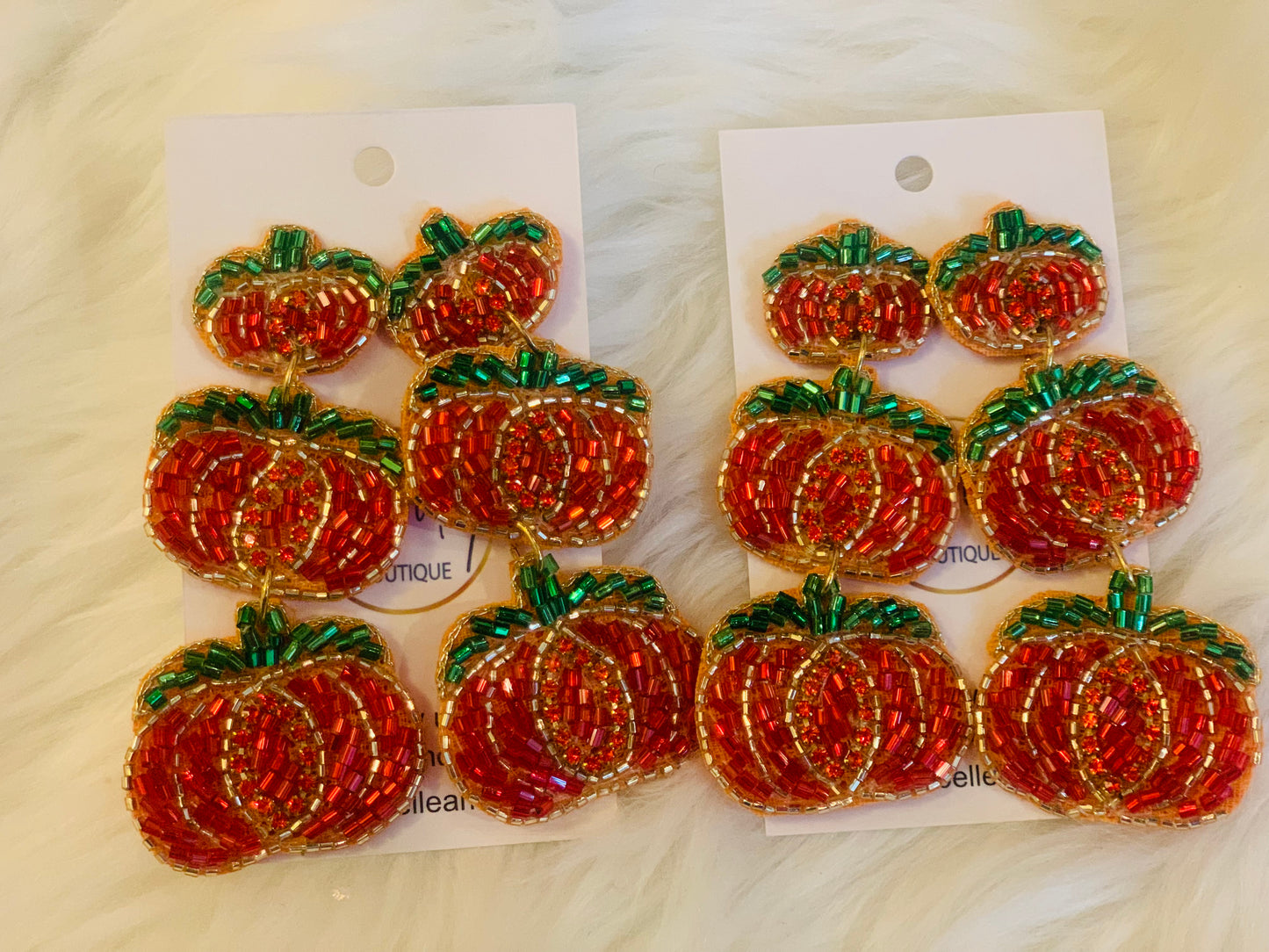 3 Pumpkin Drop Earring