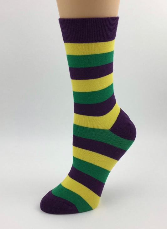 Women's Mardi Gras Striped Socks