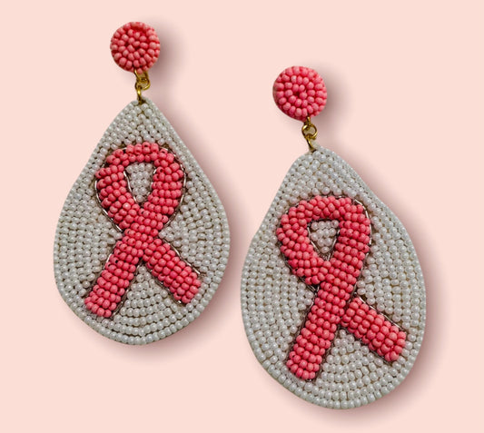 Breast Cancer Ribbon Earrings