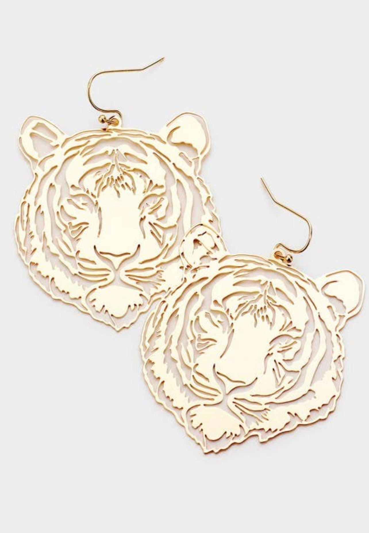 Metal Tiger Cut Out Earrings - 3 colors