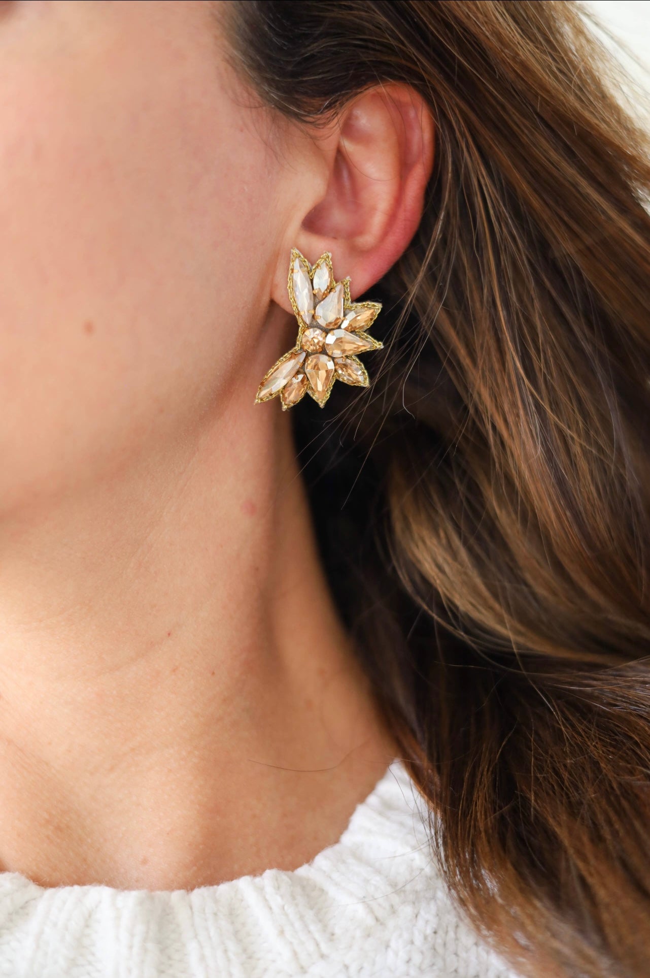 Lumiere Stud Earrings - Champagne