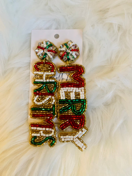 Merry Christmas Dangle Earrings