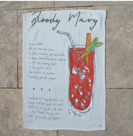 Bloody Mary Recipe Bar Towel