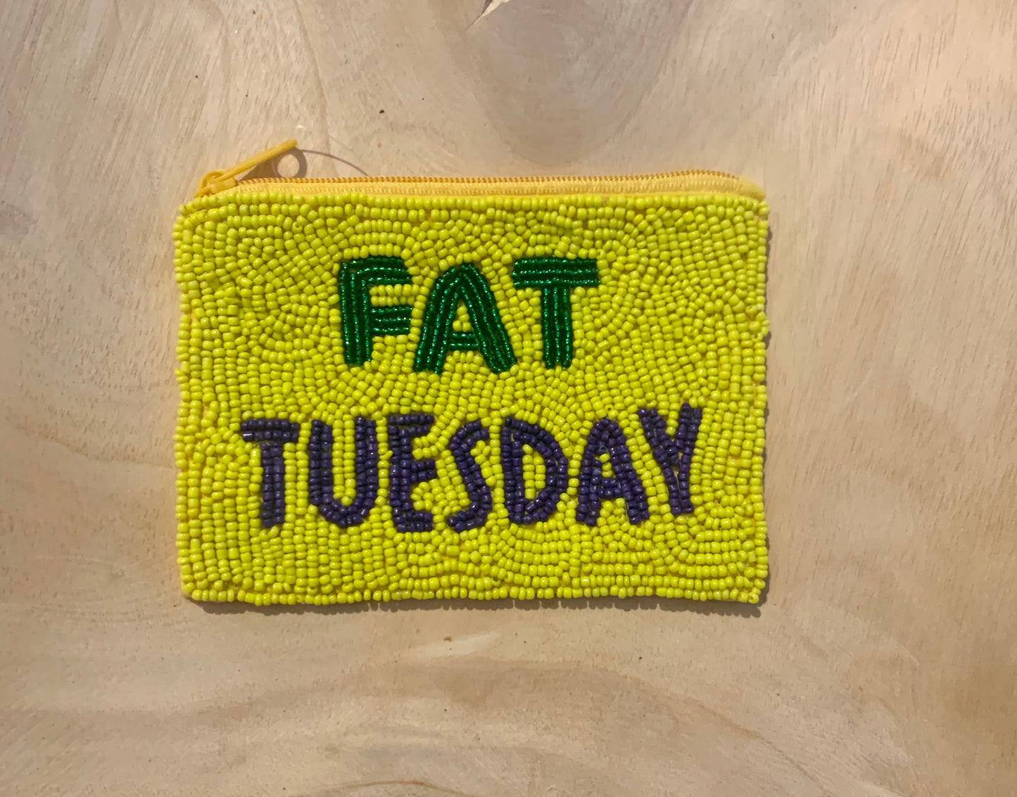 Fat Tuesday Seed Bead Coin Purse/Pouch