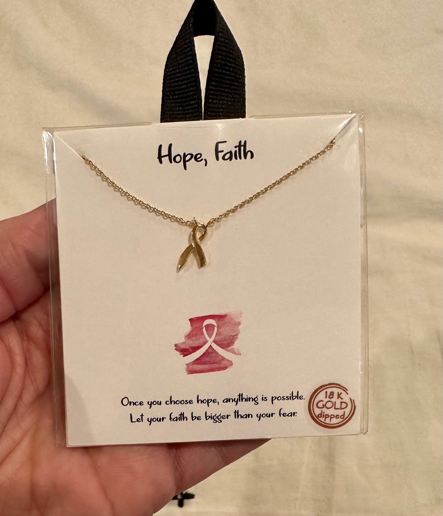 Hope Ribbon Necklace