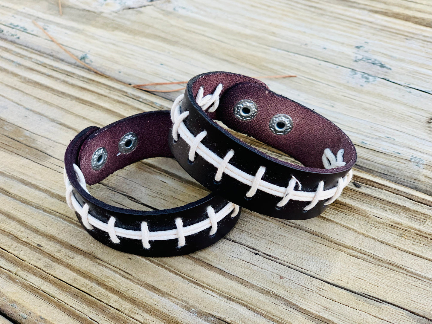Leather Football Bracelet