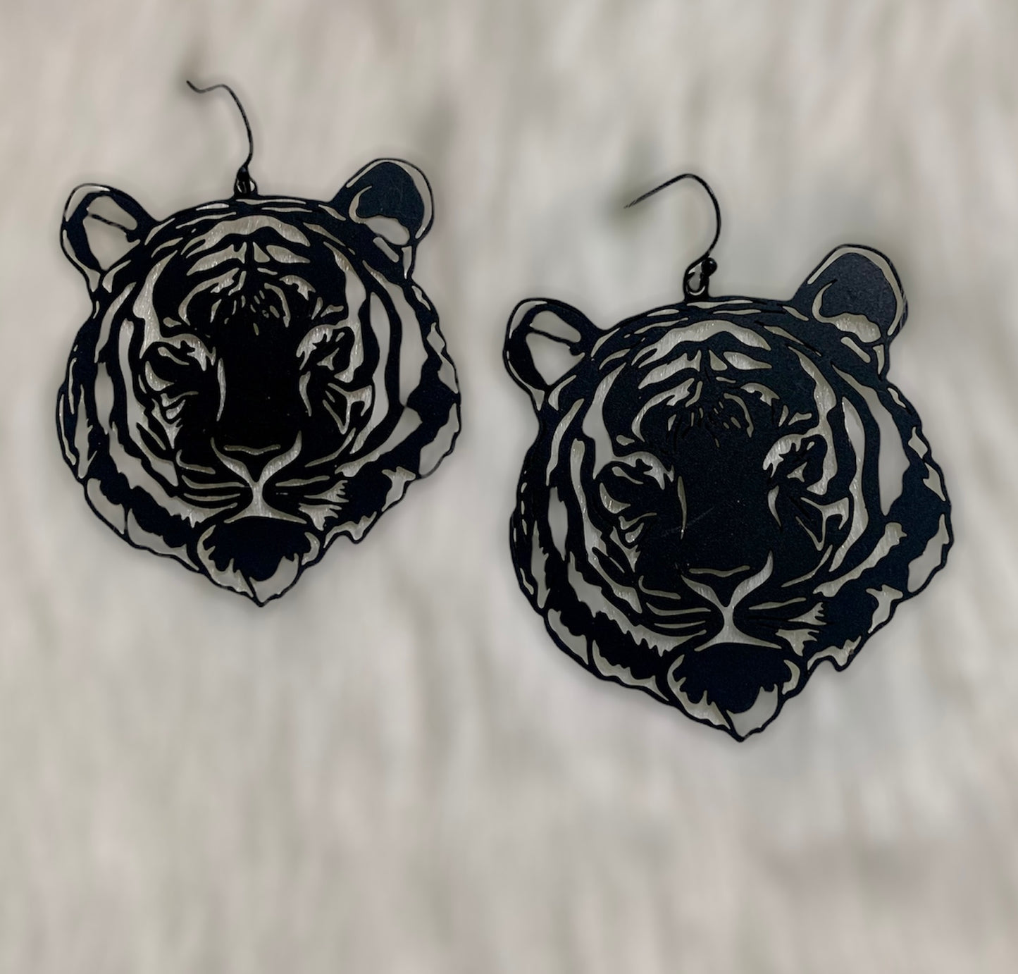 Metal Tiger Cut Out Earrings - 3 colors