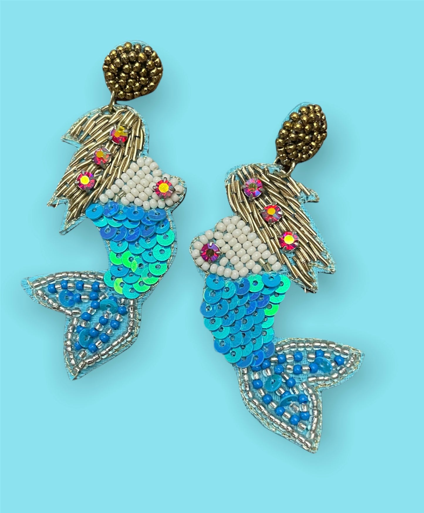 Mermaid Side Earrings - 2 colors