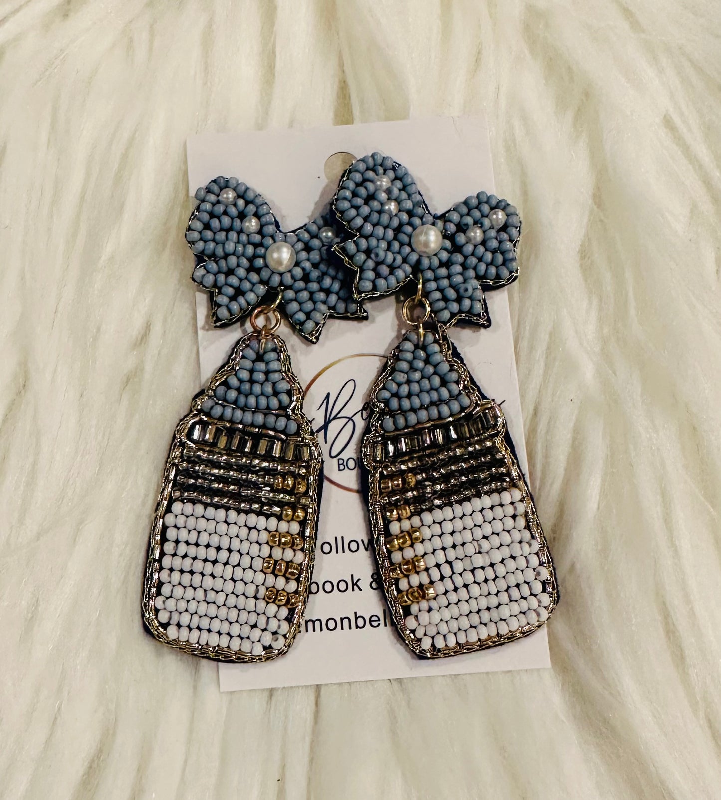 Baby bottle earrings - Blue