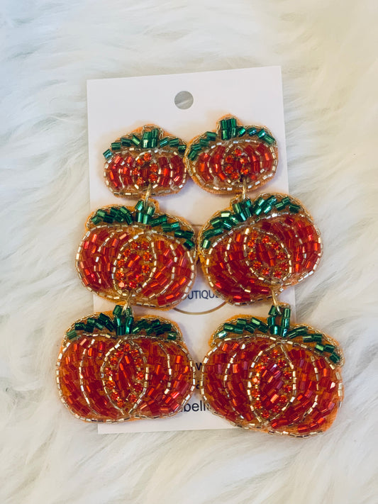 3 Pumpkin Drop Earring