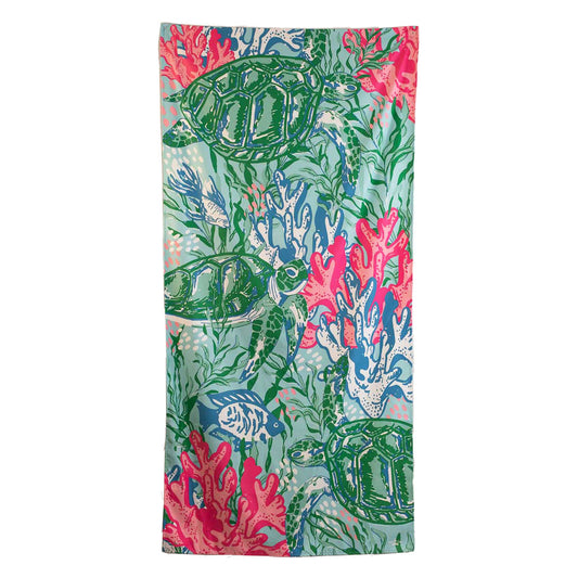 Tobago Cays Beach Towel Aruba Blue/Lime/Hot Pink 34x70