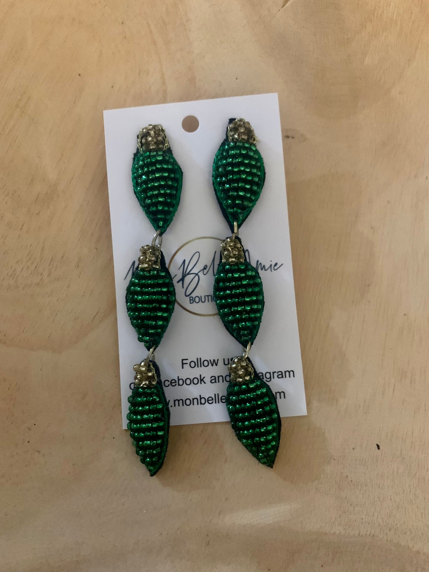 Christmas Light Earrings in Green