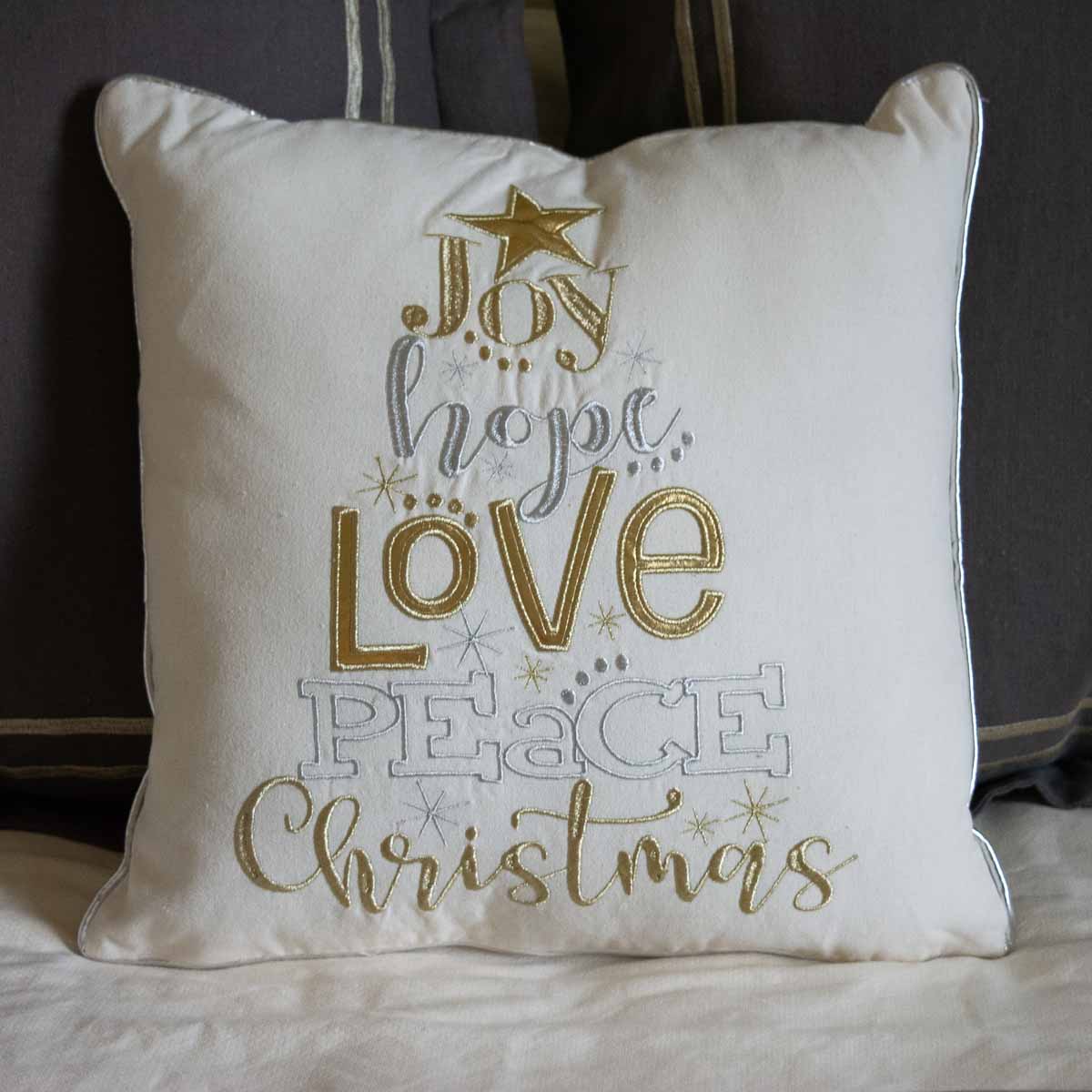 Glamour Christmas Wishes Pillow - 16 x16