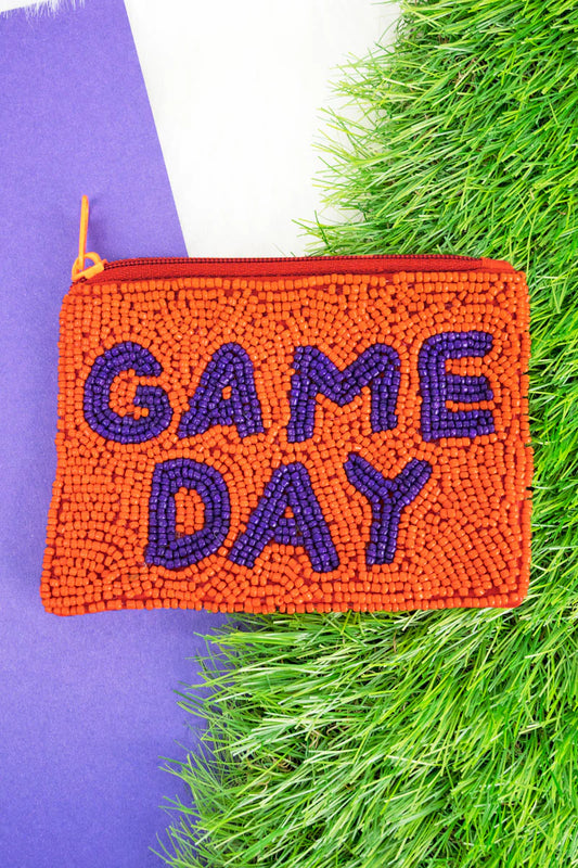 Orange & Purple Game Day Coin Purse/Pouch